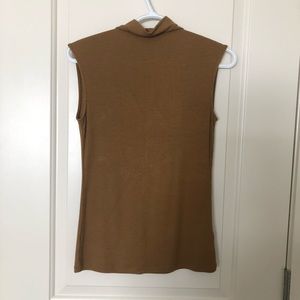 Babaton Ribbed Sleeveless Turtleneck in Mustard